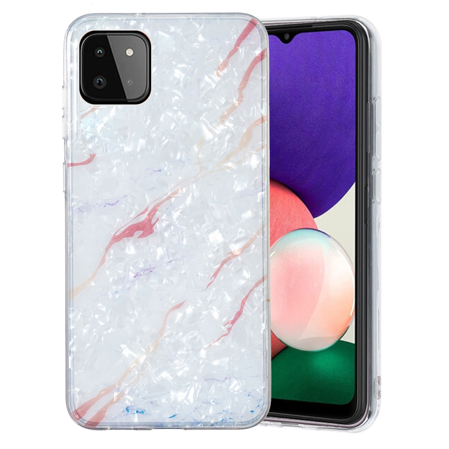 For Samsung Galaxy A22 5G (EU Version) Phone Cover Marble Flower Shell Pattern IMD Phone TPU Case For Samsung Galaxy A22 5G (EU Version) Phone Cover Marble Flower Shell Pattern IMD Phone TPU Case